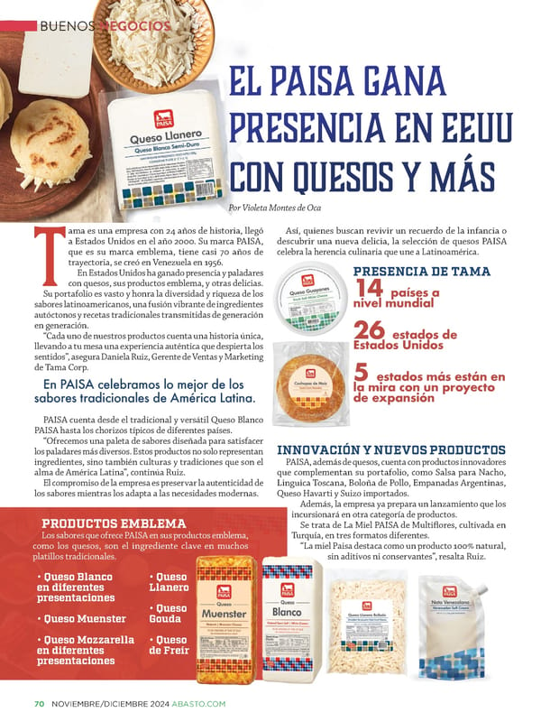 Abasto Magazine: Noviembre/Diciembre 2024 - SPANISH - Page 70