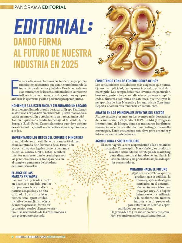 Abasto Magazine: Enero/ Febrero 2025 -SPANISH - Page 6