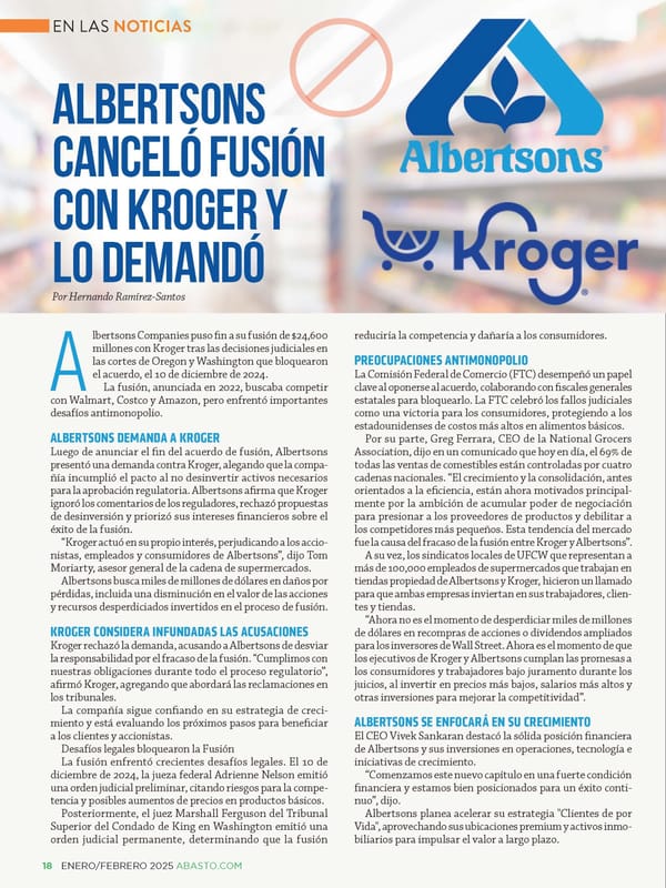 Abasto Magazine: Enero/ Febrero 2025 -SPANISH - Page 18