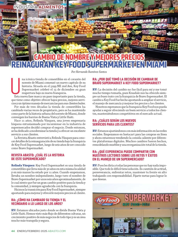 Abasto Magazine: Enero/ Febrero 2025 -SPANISH - Page 44