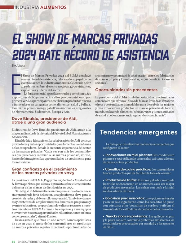 Abasto Magazine: Enero/ Febrero 2025 -SPANISH - Page 56