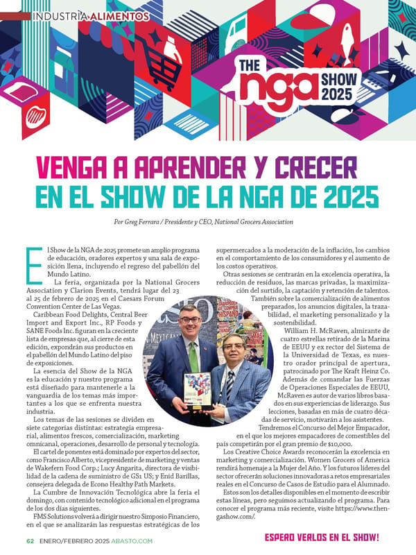 Abasto Magazine: Enero/ Febrero 2025 -SPANISH - Page 62