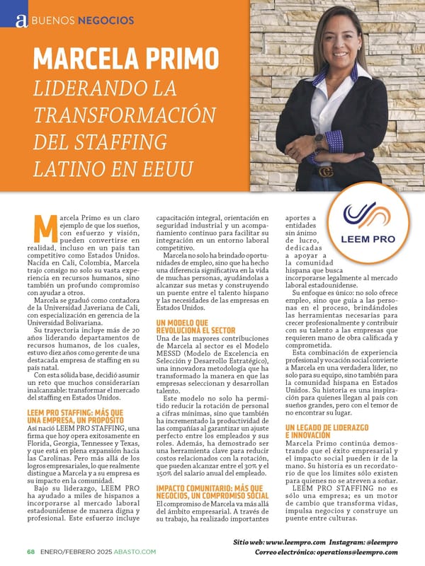 Abasto Magazine: Enero/ Febrero 2025 -SPANISH - Page 68