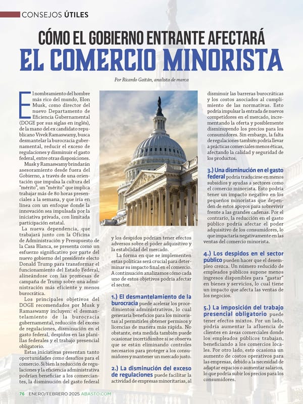 Abasto Magazine: Enero/ Febrero 2025 -SPANISH - Page 76