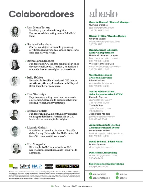 Abasto Magazine Enero / Febrero 2026 SPANISH - Page 8
