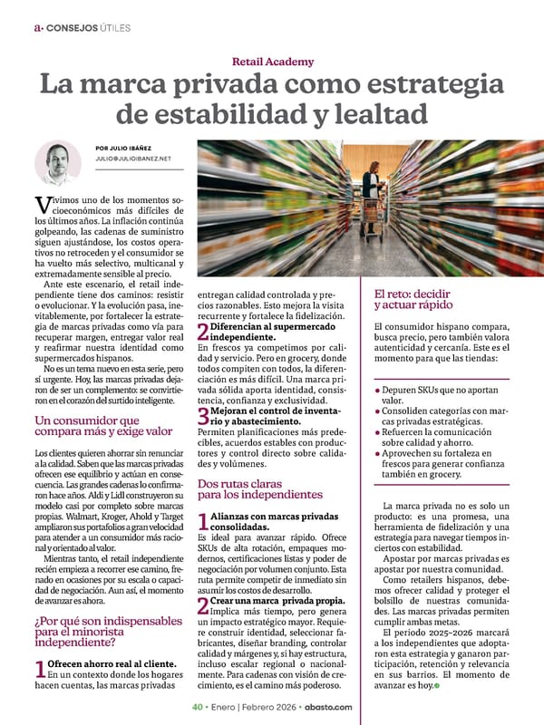 Abasto Magazine Enero / Febrero 2026 SPANISH - Page 40