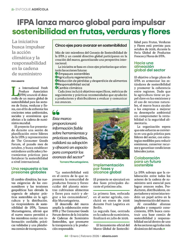 Abasto Magazine Enero / Febrero 2026 SPANISH - Page 44