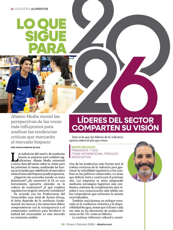 Abasto Magazine Enero / Febrero 2026 SPANISH - Page 54