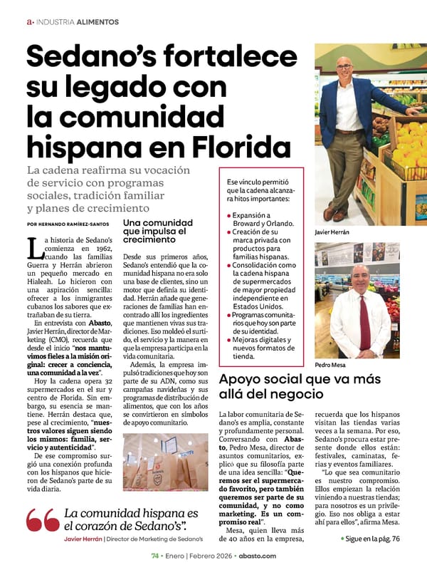 Abasto Magazine Enero / Febrero 2026 SPANISH - Page 74