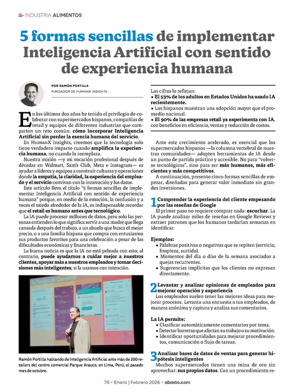 Abasto Magazine Enero / Febrero 2026 SPANISH - Page 78
