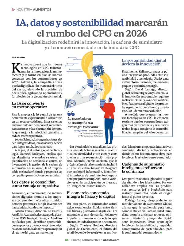 Abasto Magazine Enero / Febrero 2026 SPANISH - Page 86