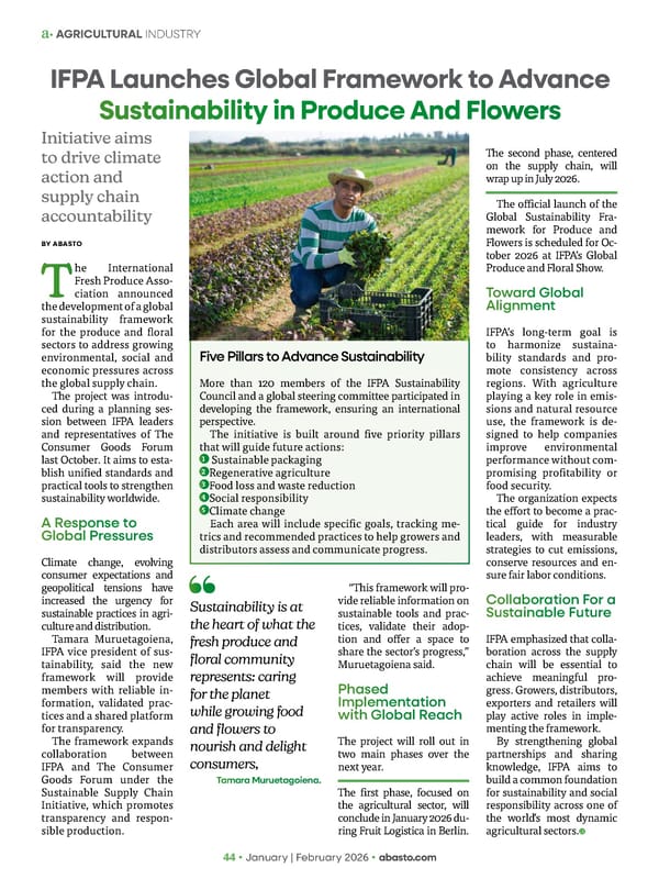 Abasto Magazine January / February 2026 ENGLISH - Page 44