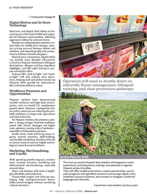 Abasto Magazine January / February 2026 ENGLISH - Page 62