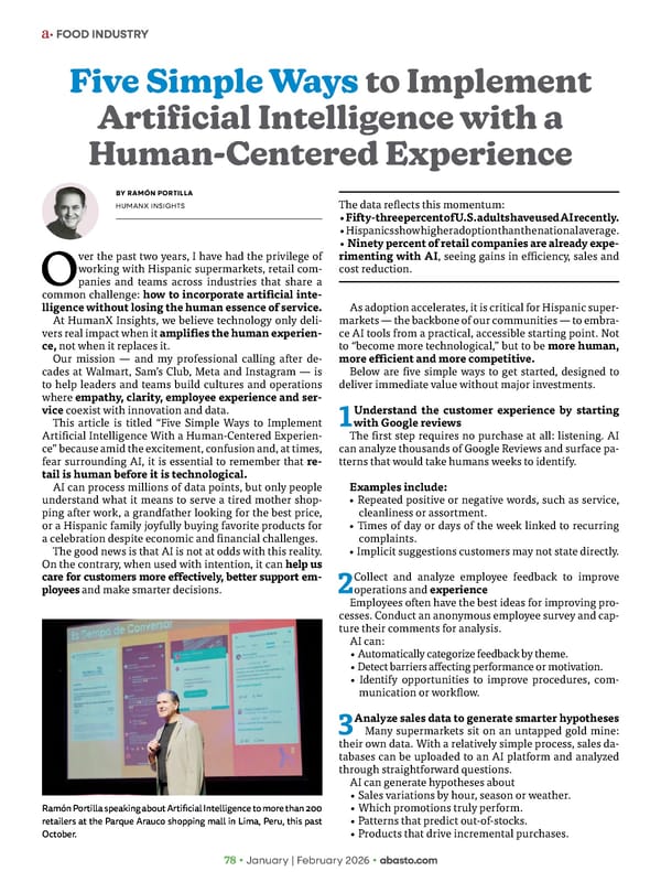 Abasto Magazine January / February 2026 ENGLISH - Page 78