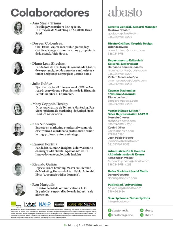 Abasto Magazine Marzo / abril 2026 SPANISH - Page 8