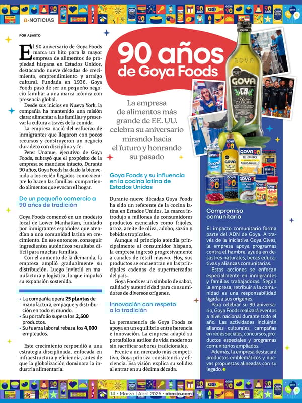 Abasto Magazine Marzo / abril 2026 SPANISH - Page 14