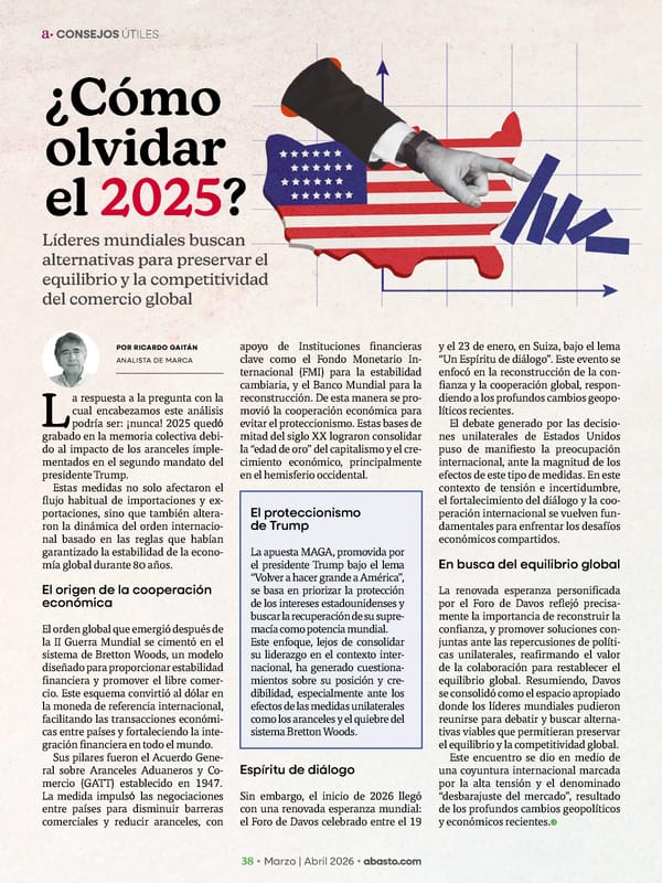 Abasto Magazine Marzo / abril 2026 SPANISH - Page 38