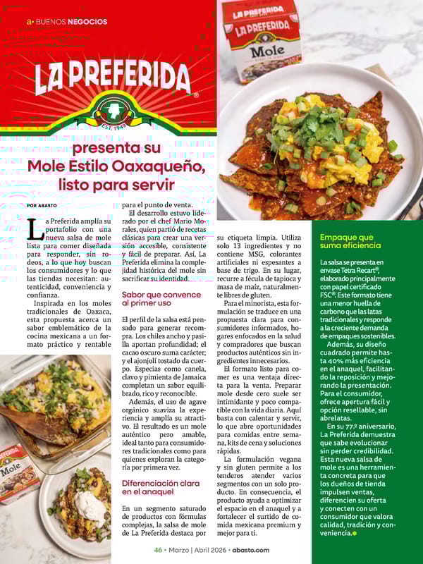 Abasto Magazine Marzo / abril 2026 SPANISH - Page 46
