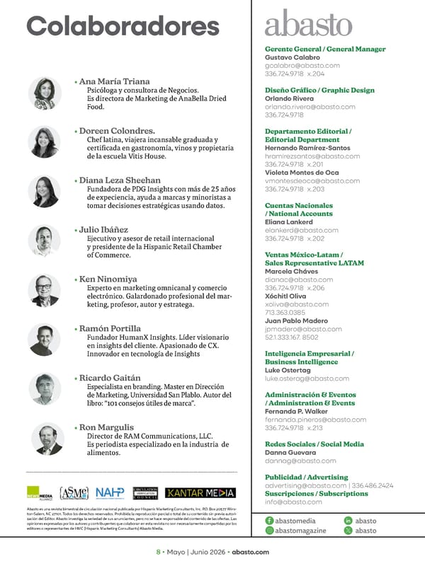 Abasto Magazine - May/June 2026 SPANISH - Page 8