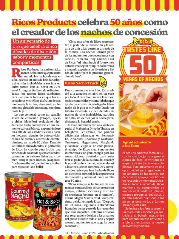 Abasto Magazine - May/June 2026 SPANISH - Page 14