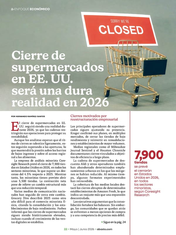 Abasto Magazine - May/June 2026 SPANISH - Page 22