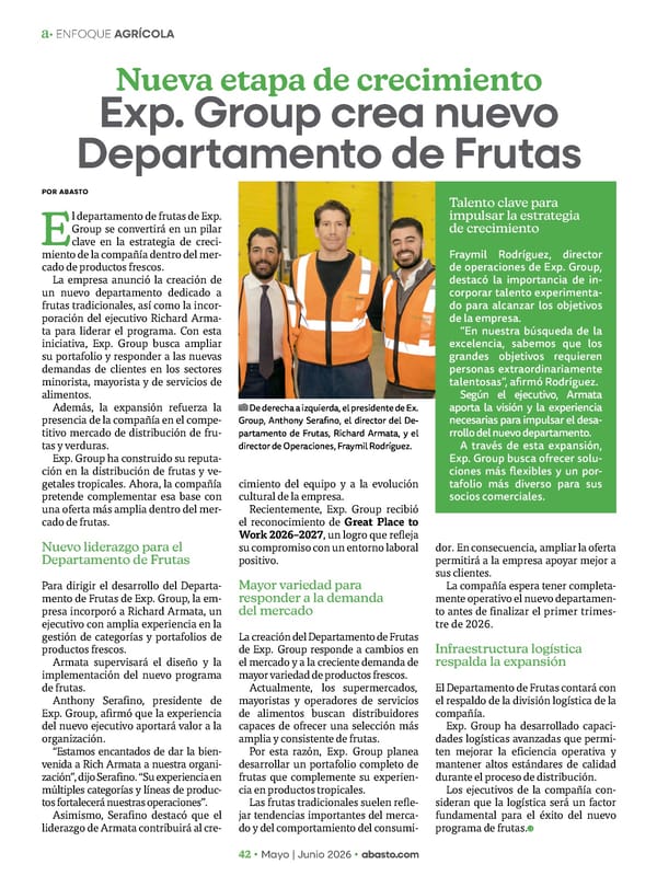 Abasto Magazine - May/June 2026 SPANISH - Page 42