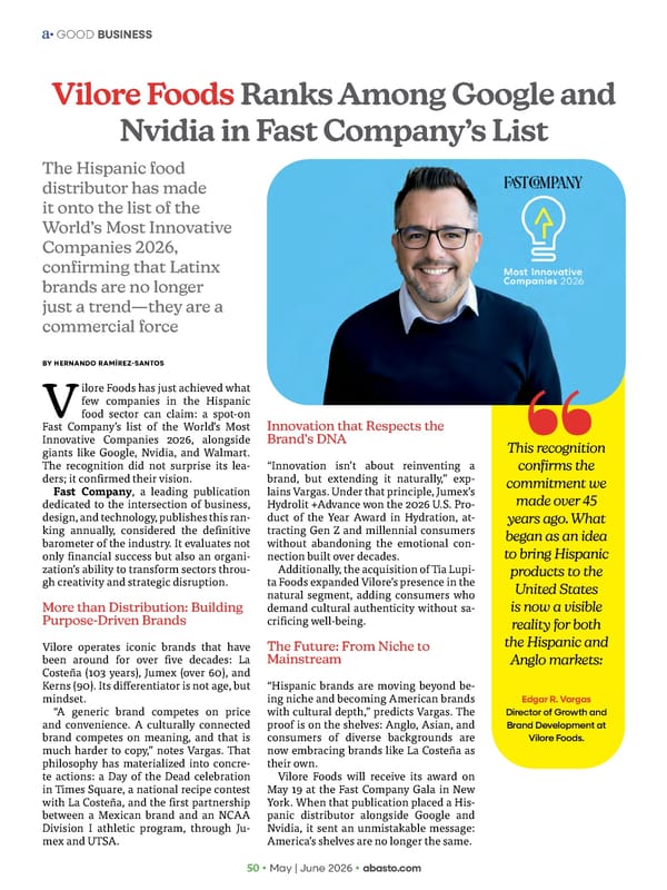 Abasto Magazine - May/June 2026 ENGLISH - Page 50