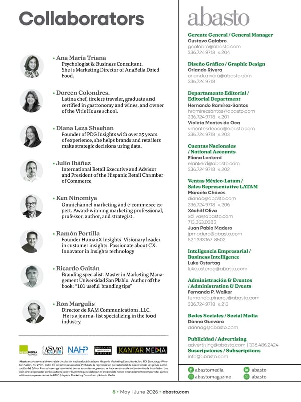 Abasto Magazine - May/June 2026 ENGLISH - Page 8
