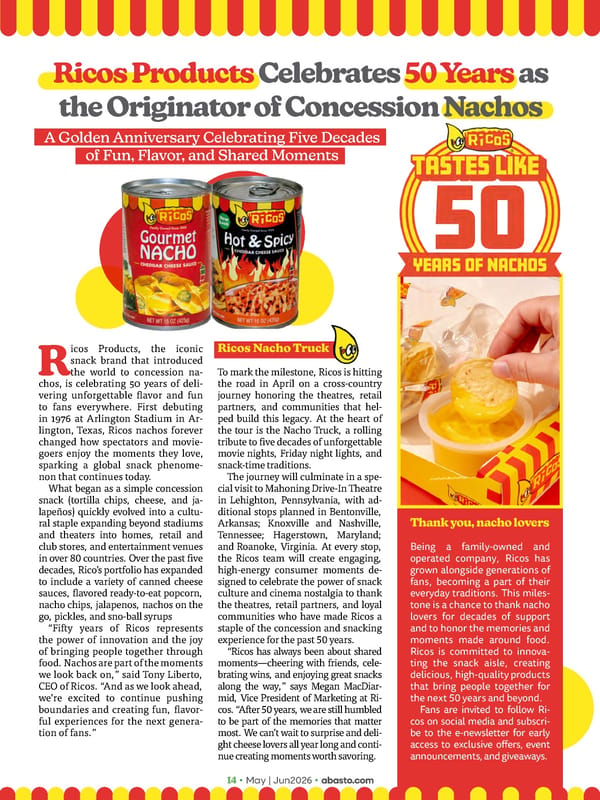 Abasto Magazine - May/June 2026 ENGLISH - Page 14