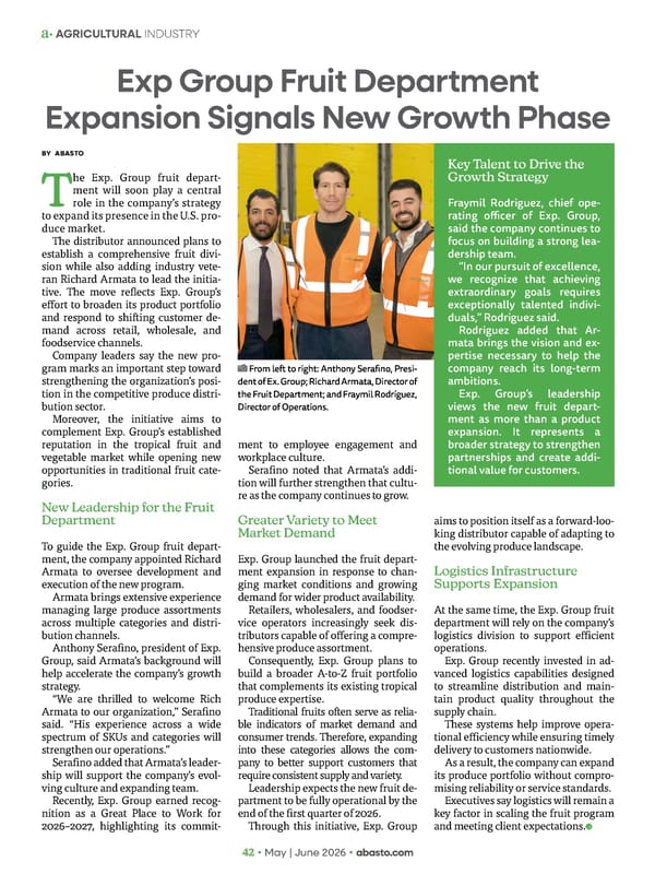 Abasto Magazine - May/June 2026 ENGLISH - Page 42