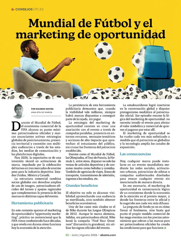 Abasto Magazine - Julio / agosto 2026 - Page 32