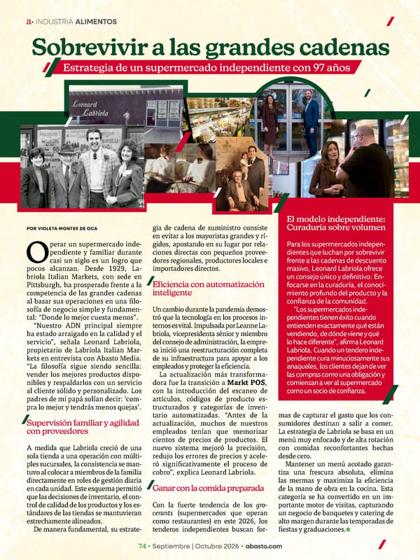Abasto Magazine Septiembre / Octubre 2026 - Page 114