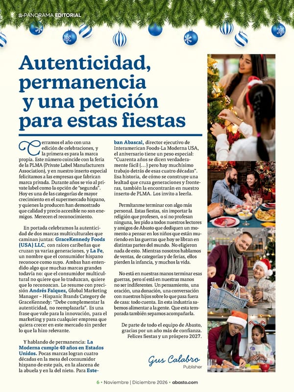 Abasto Magazine Noviembre | Dicembre 2026 ESPAÑOL - Page 6