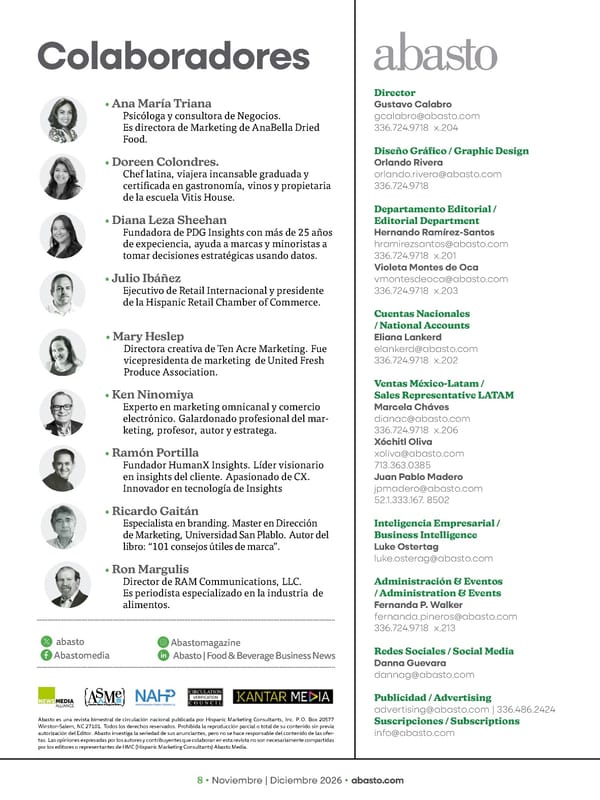 Abasto Magazine Noviembre | Dicembre 2026 ESPAÑOL - Page 8