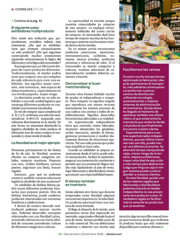 Abasto Magazine Noviembre | Dicembre 2026 ESPAÑOL - Page 44