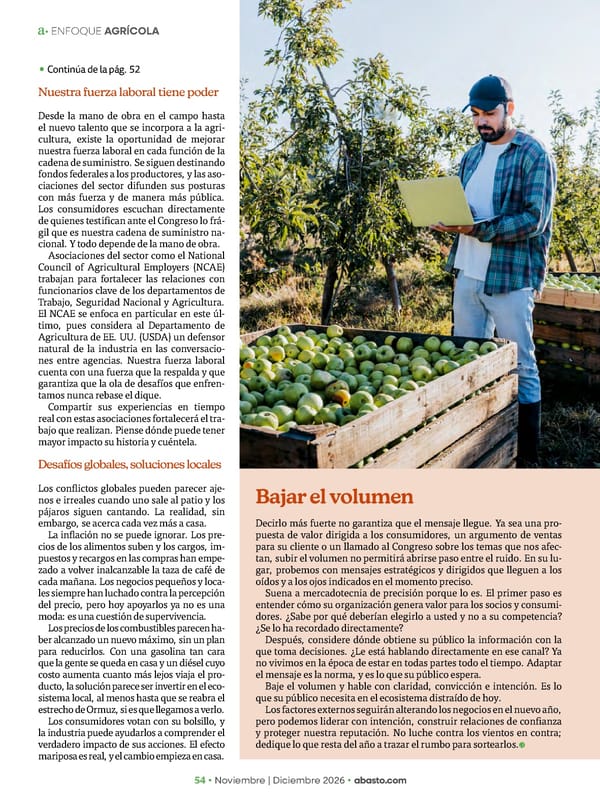 Abasto Magazine Noviembre | Dicembre 2026 ESPAÑOL - Page 70