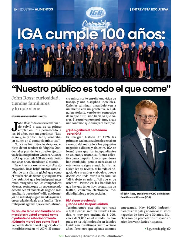 Abasto Magazine Noviembre | Dicembre 2026 ESPAÑOL - Page 74