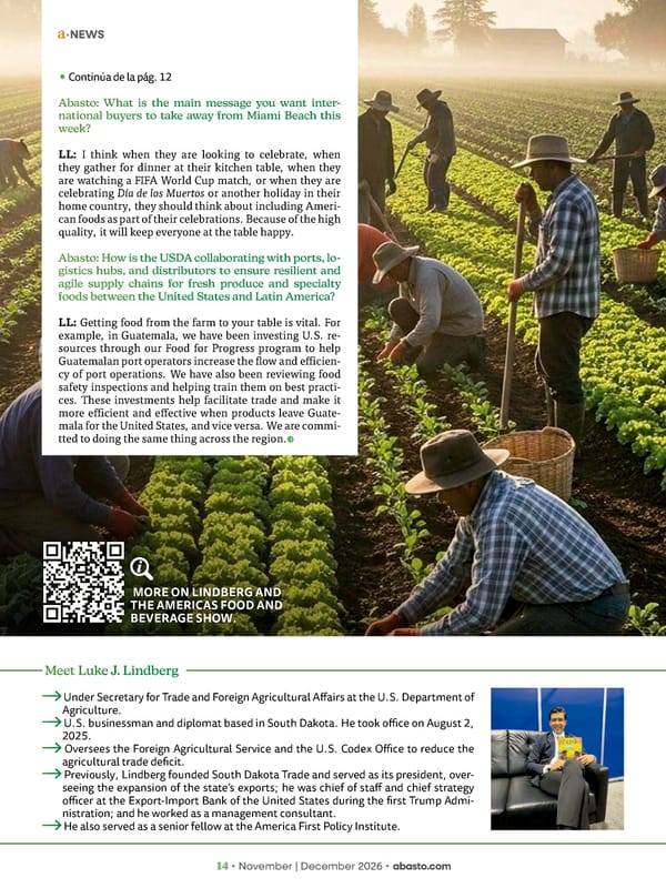 Abasto Magazine November | December 2026 ENGLISH - Page 14
